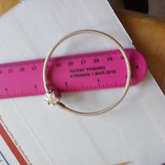 PANDORA MOMENTS Sterling Silver SHINE BRIGHT SNOWFLAKE Mesh Bangle Bracelet STAR - Picture 6 of 8